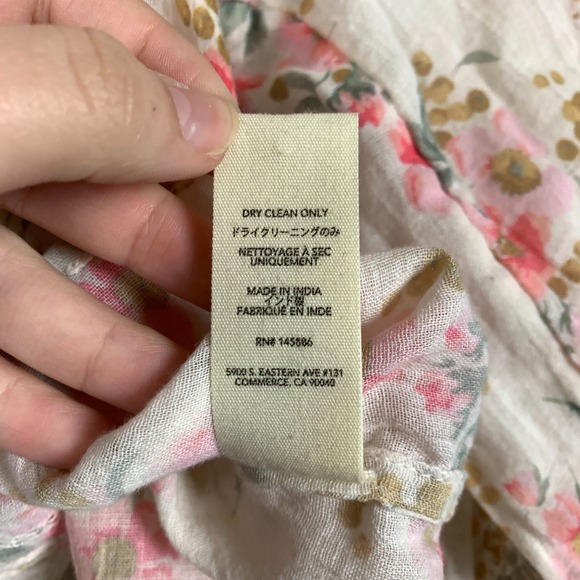 The Great. Valley Top Womens Small Pink Sweet Pea Floral Ruffle Cottagecore $325 - Picture 8 of 11